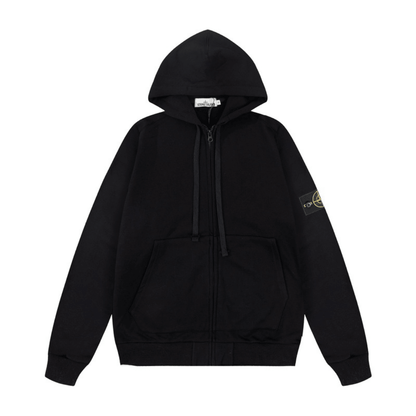 Stone Monogram Zip Hoodie