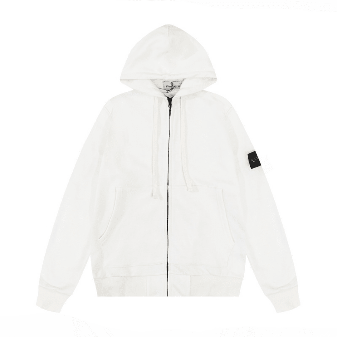Stone Monogram Zip Hoodie