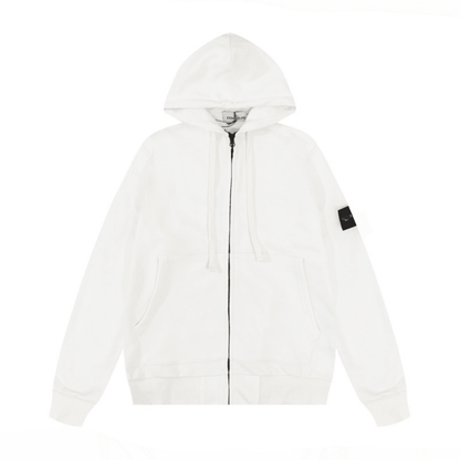 Stone Monogram Zip Hoodie