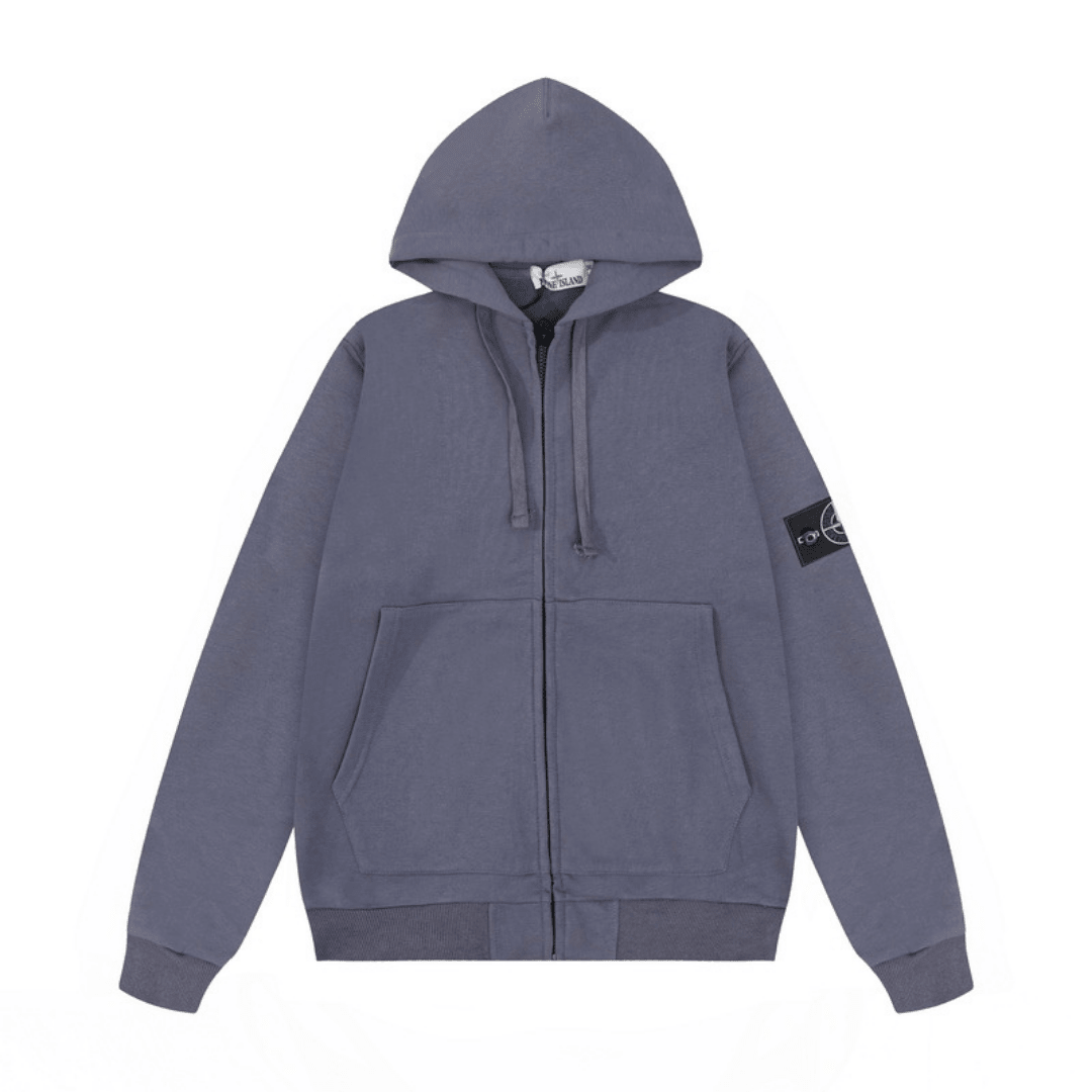 Stone Monogram Zip Hoodie