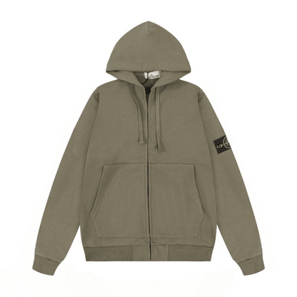 Stone Monogram Zip Hoodie