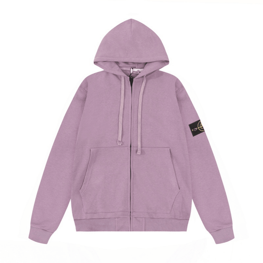 Stone Monogram Zip Hoodie